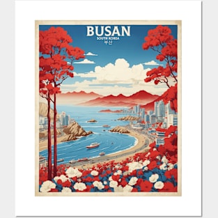 Busan South Korea Travel Tourism Retro Vintage Posters and Art